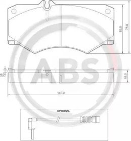 Колодки гальмівні передні, дискові 36490 ABS