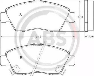 36831 ABS Колодки тормозные передние дисковые купить в Черкассы
