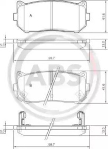 Колодки на тормоз задний дисковый 37045 ABS