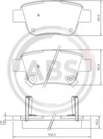 ABS 37401 Задние тормозные колодки в наличии Винница