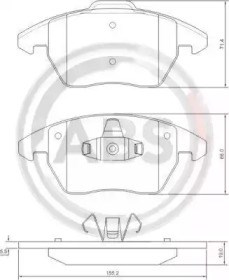 Колодки тормозные передние дисковые 37429 ABS