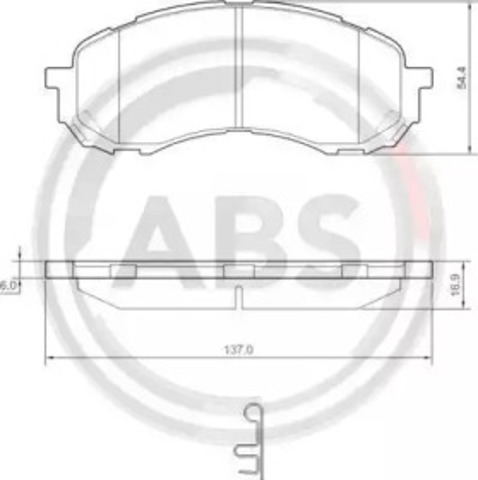 Передние тормозные колодки 37443 ABS