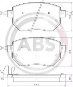 Колодки гальмівні передні, дискові 37504 ABS