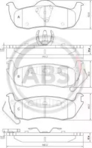 ABS 37534 Задние тормозные колодки в наличии Чернигов