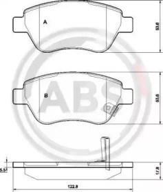 Передние тормозные колодки 37563 ABS