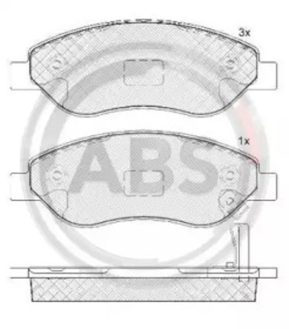 Колодки тормозные передние дисковые 37645 ABS