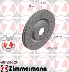 Диск тормозной передний 400550520 ZIMMERMANN