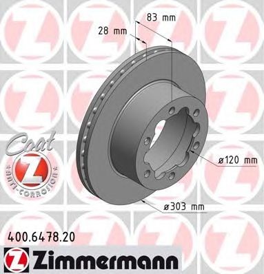 Задний тормозной диск 400647820 ZIMMERMANN