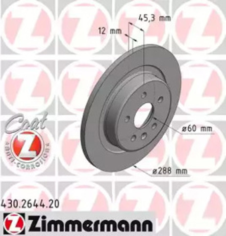 Тормозной диск 430264420 ZIMMERMANN