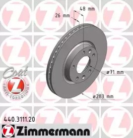 Диск тормозной передний 440311120 ZIMMERMANN