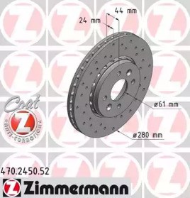 ZIMMERMANN 470245052 Диск тормозной передний в наличии Полтава