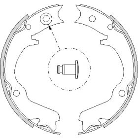 Колодки ручника/стоянкового гальма 473400 Remsa