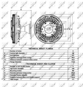Муфта вязкостная системы охлаждения 49041 NRF