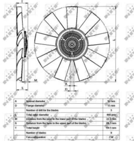 Муфта вентилятора охлаждения 49541 NRF