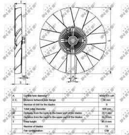 Вискомуфта, вязкостная муфта вентилятора охолодження 49542 NRF