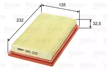 Элемент воздушного фильтра 585222 VALEO