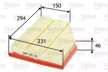 Элемент воздушного фильтра 585281 VALEO