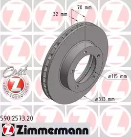 Диск тормозной передний 590257320 ZIMMERMANN
