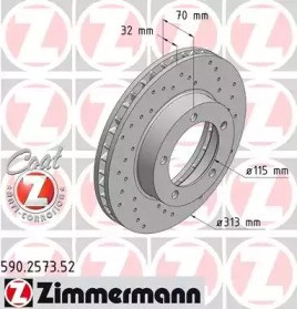 ZIMMERMANN 590257352 Передние тормозные диски в наличии Павлоград