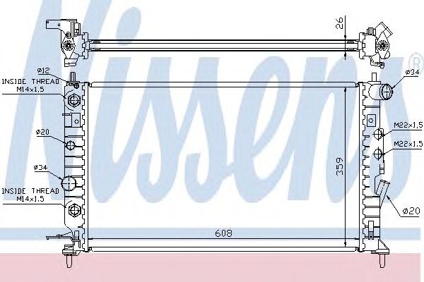 Радиатор водяной 63078 NISSENS