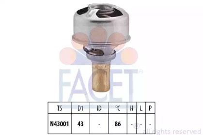 Автомобильный термостат 78247 FACET