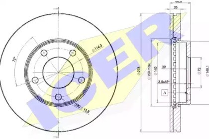 Диск гальмівний передній 78BD32722 Icer