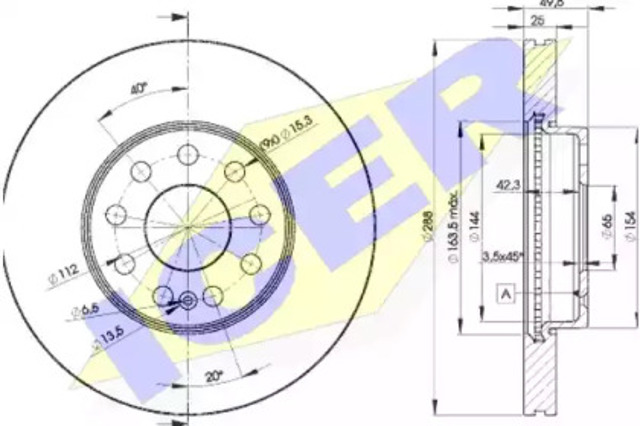 Диск гальмівний передній 78BD56152 Icer