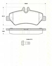 Колодки гальмові задні, дискові 811010558 Triscan