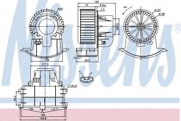 Вентилятор печки 87033 NISSENS