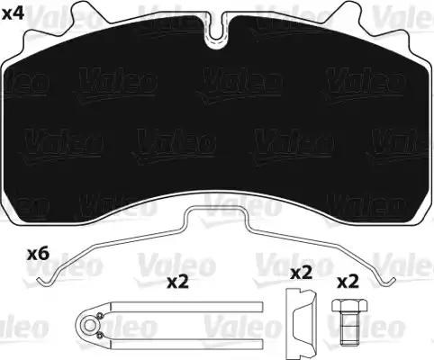 Колодки тормозные задние, дисковые 882250 VALEO
