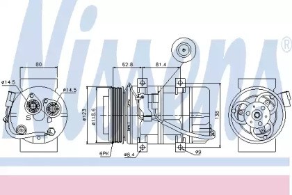 Компрессор системы кондиционирования 89069 NISSENS