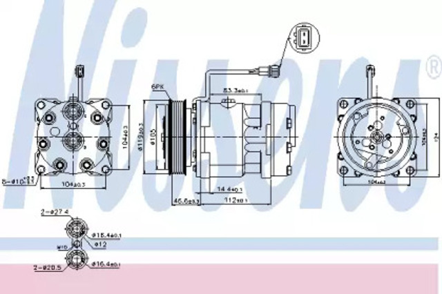 Компрессор хладагента 89083 NISSENS