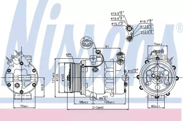 Насос кондиционера 89095 NISSENS