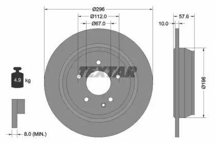TEXTAR 93123503 Диск тормозной задний в наличии Ровно