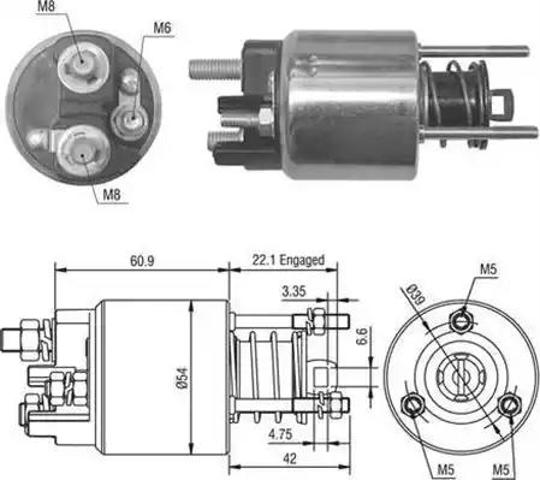 Тяговое реле 940113050016 MAGNETI MARELLI