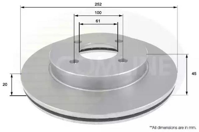 Передний тормозной диск ADC0262V COMLINE