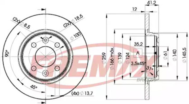 Диск тормозной передний BD4707 FREMAX