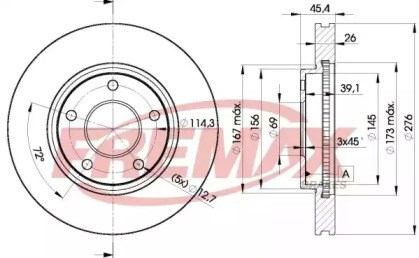 Передний тормозной диск BD5399 FREMAX
