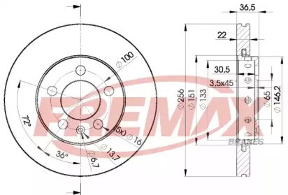 Диск гальмівний передній BD5602 Fremax