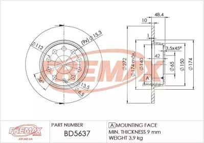 Тормозные диски BD5637 FREMAX