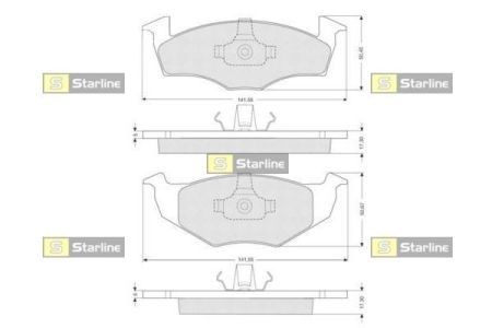 Колодки гальмівні передні, дискові BDS006S Starline