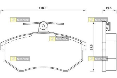 Колодки тормозные передние дисковые BDS043 STARLINE