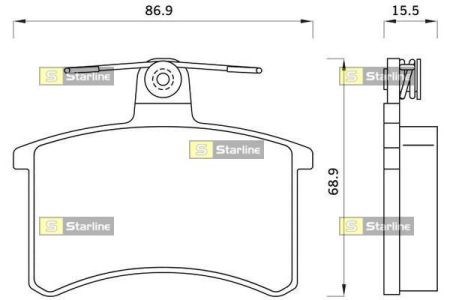 Колодки гальмові задні, дискові BDS078 Starline