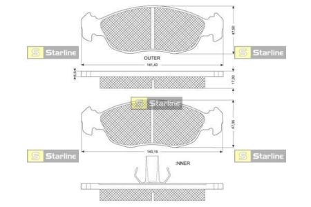 Колодки тормозные BDS106 STARLINE