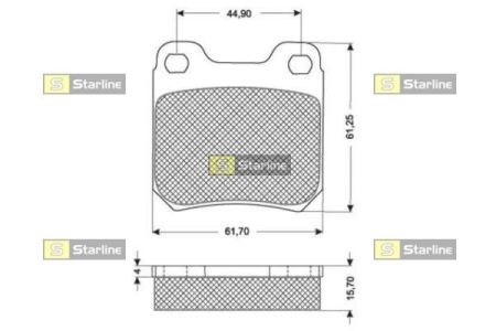 Комплект задних колодок BDS184 STARLINE
