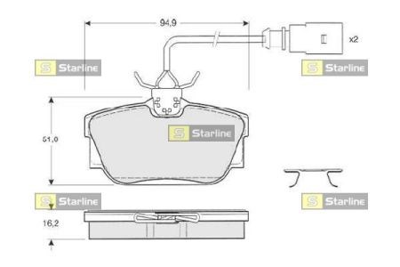 Колодки дисковые  BDS207 STARLINE