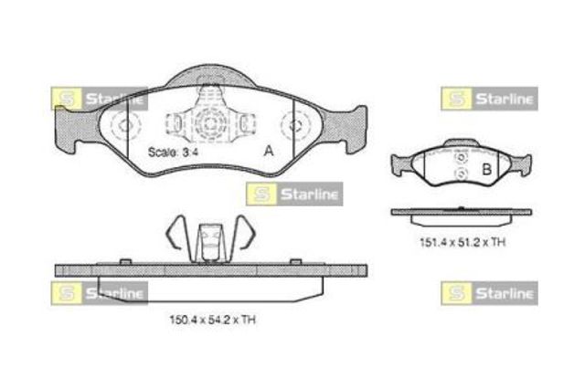 Передние тормозные колодки BDS824P STARLINE