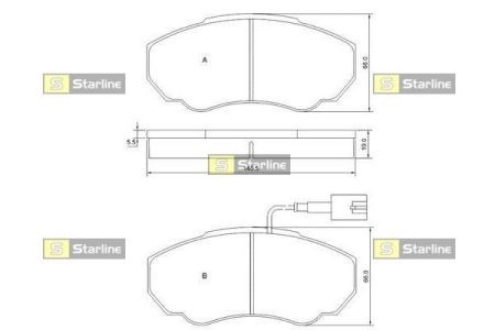 Колодки передние BDS839P STARLINE