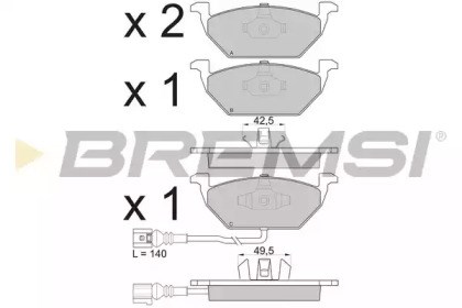 Колодки тормозные передние дисковые BP2848 BREMSI