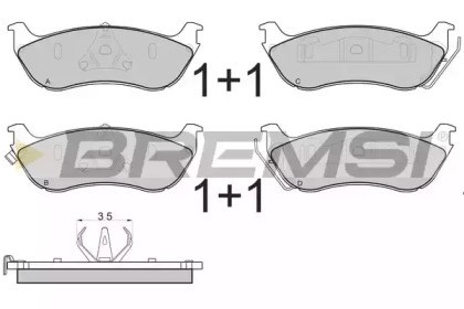Колодки тормозные дисковые комплект BP2892 BREMSI
